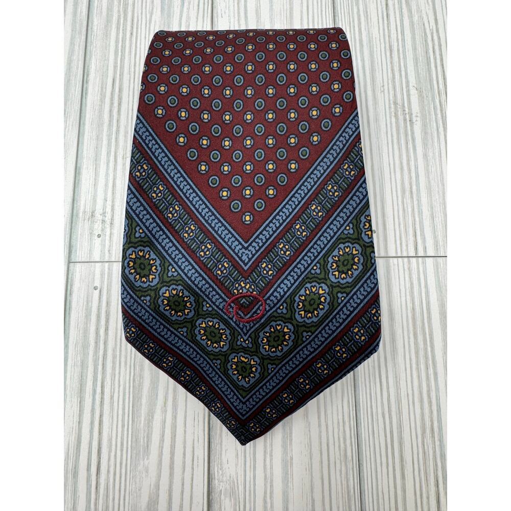 Oscar de la Renta Men's Formal Tie Red Abstract Blue Pattern for the White House